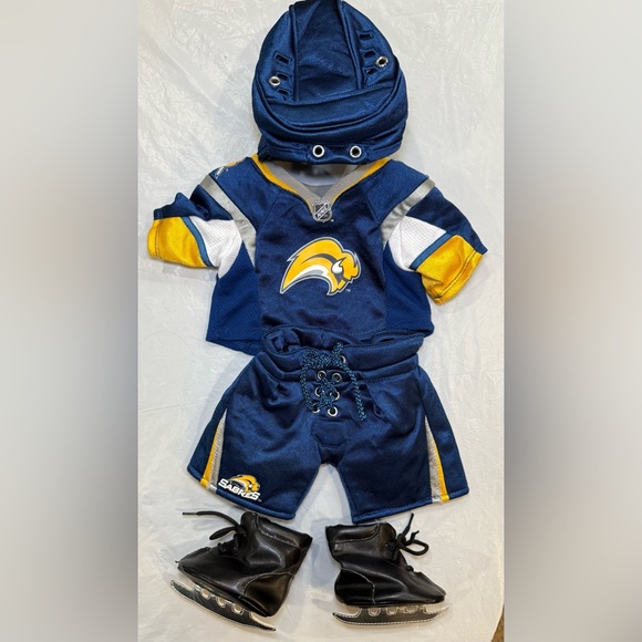 Build A Bear NHL Hockey Buffalo Sabres Jersey Uniform Helmet BAB Skates - Picture 1 of 5